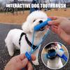 Interactive Dog Toothbrush Chew Toy, Teeth Brushing Tool with Adjustable Strap, Silicone Canine Molars Cleaning Toy Dental Prop, for Small Medium