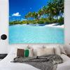Ocean Beach Tapestry Wall Hanging,Tropical Paradise Palm Tree Coconut Tree Design, Bohemian Hippie Wall Decor For Bedroom
