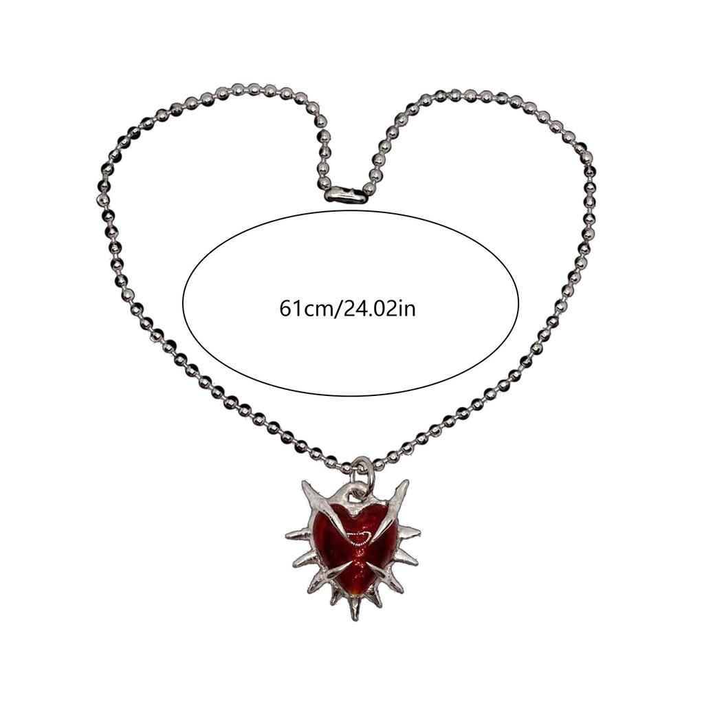 Elegant Love Shape Necklace Thorn Heart Pendant Clavicle Chain Vintage Collarbone Chain Accessory for Women Girls