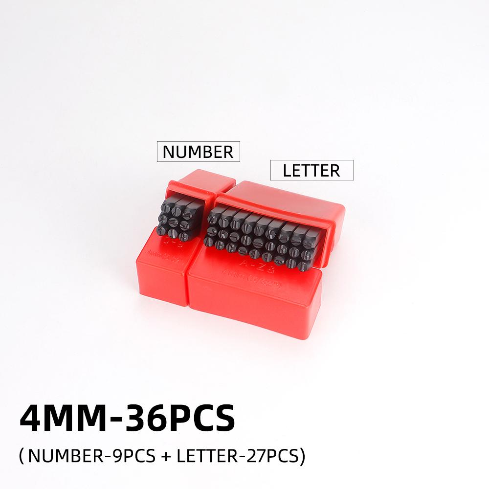 36pc Carbon Steel Leather Stamping Kit, Alphabet A-Z, Numbers 0-9, Symbol, DIY Leathercraft Plastic Wood Engraving Punch Set