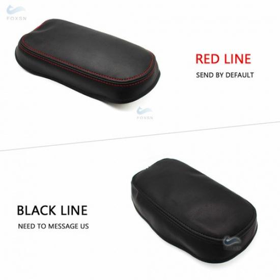 Black Micro Leather Center Console Lid Armrest Cover For Honda Civic 8th 06-11