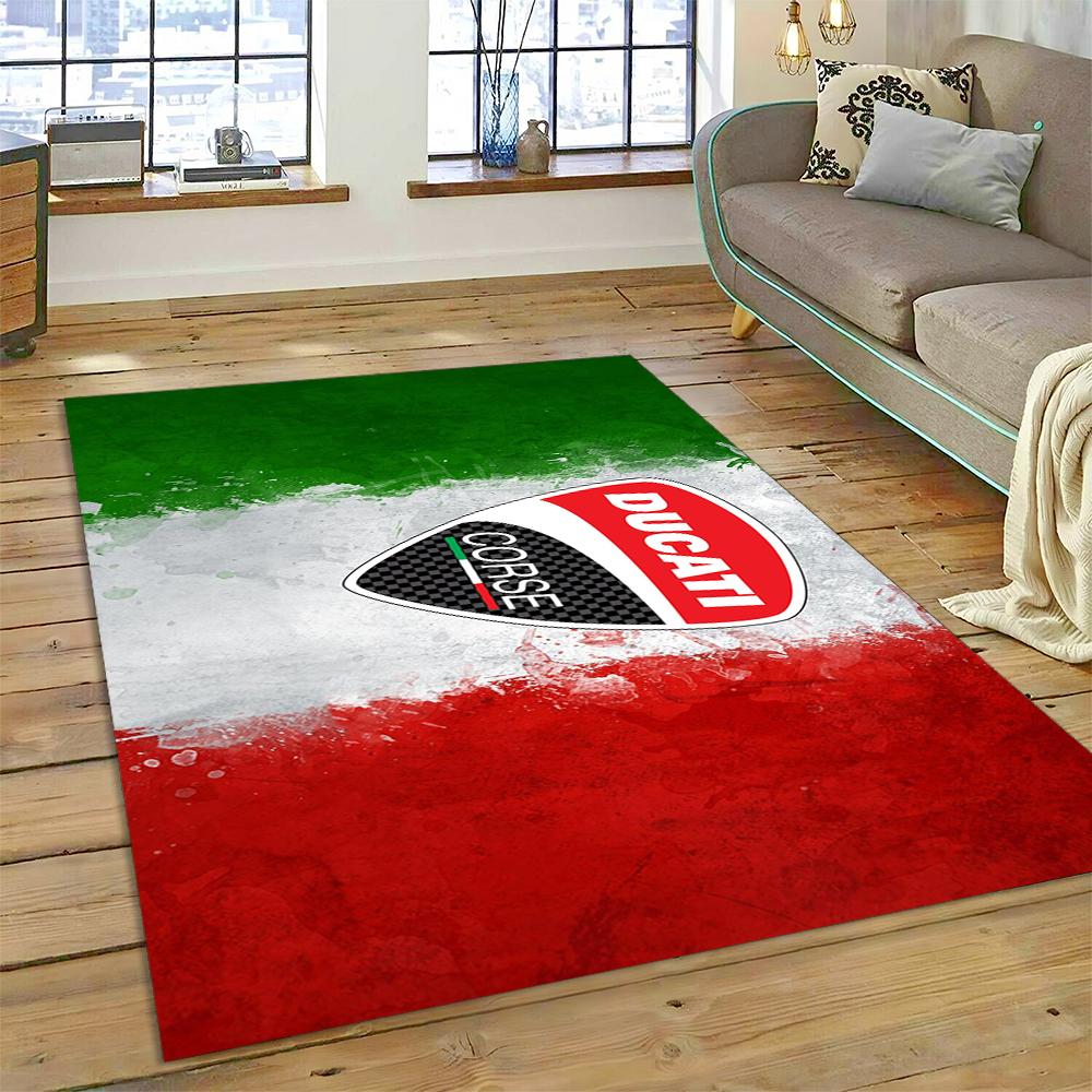 3D Rennmotorrad Schild Teppich für Wohnzimmer Schlafzimmer Zuhause Sofa Dekoration, Kinder Spiel Rutschfeste Bodenmatte Weihnachtsgeschenk