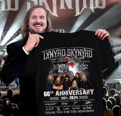 Vintage Lynyrd Skynyrd 60. Rocznica 1964-2024 Unisex Koszulka, Rozmiar S-5XL Unisex Koszulka