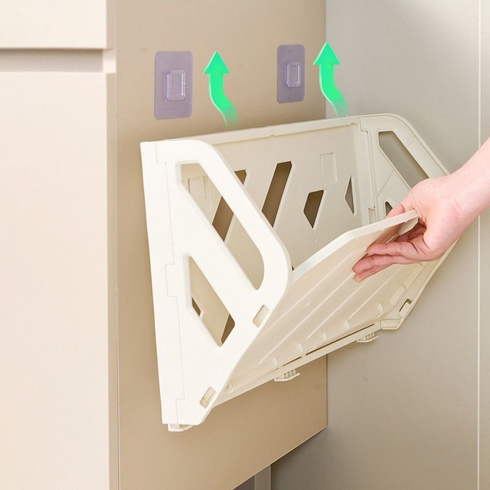 Practical Plastic Folding Shoe Rack Large Capacity Space Saving Wall-Mounted Shoe Rack No Punching Hidden Storage Shelf Entryway