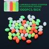 1000 szt. Luminous Fishing Space Beans Pudełko Okrągłe Kulkki Pływające Glow-In-The-Dark Stopery Koraliki do Przyponów Akcesoria do Wędkowania