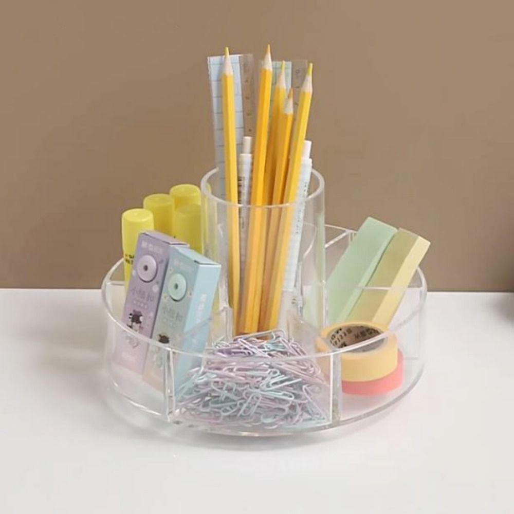 

Transparent Cosmetics Storage Box 360° Rotating Spice Jar Organizer Bathroom