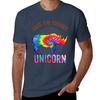 Rette Das Dicke Einhorn lustiges Tie-Dye Nashorn T-Shirt Leichtes Lauf Sport T-Shirt