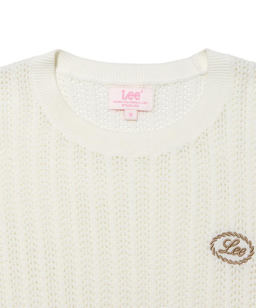 LEE Women'S Round Neck Scallop Knit Ivory