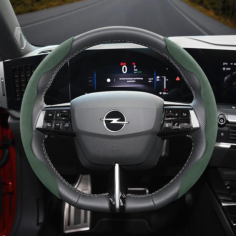 Suitable for Opel Anti-Slip Buckle Segmented Suede Steering Wheel Cover Suitable for Astra H Gtc J Insignia Corsa D E Mokka Vectra C K Zafira B 