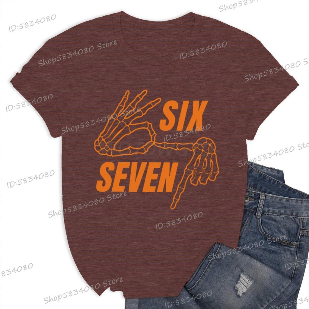 Six Seven Meme Halloween Shirt Funny Gift for Him Her Trend Halloween 6 7 Vintage Tee Unisex Women Internet Humor T Shirt