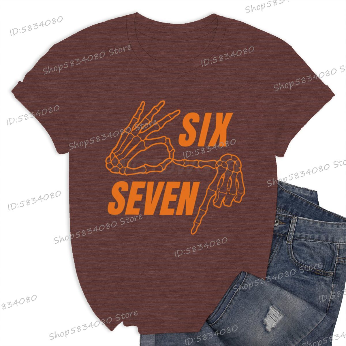 

Six Seven Meme Halloween Shirt Funny Gift for Him Her Trend Halloween 6 7 Vintage Tee Unisex Women Internet Humor T Shirt S