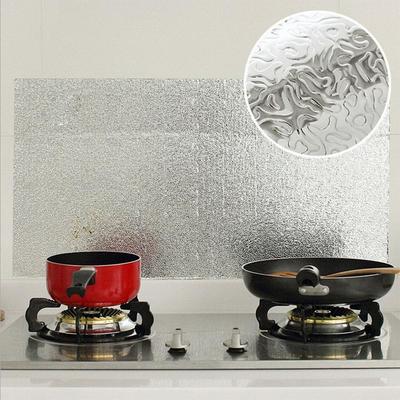 500cm Waterproof Silver Vinyl Wallpaper - Self Adhesive Aluminum Foil Sticker for Kitchen & Table