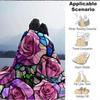 1pc Rose Garden Blanket, Lightweight Flannel Throw Blanket for Sofa, Bed, Travel, Camping, Living Room, Office, Couch, Chair, and Bed