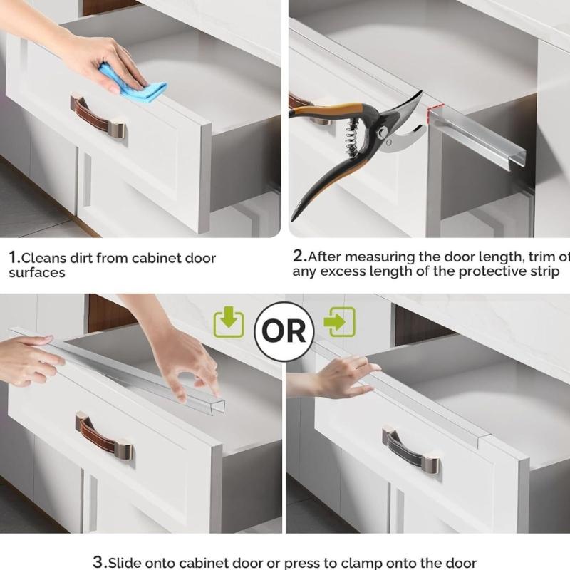 Strong Clear PVC Edges Guard 45cm Adjustable Length Customizable Protector for Cabinet Corner Child Proof Protect