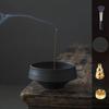 Nannlia 13cm Diameter Ceramic Incense Burner, Stylish, High-Quality, Japanese-Style Interior Decor for Buddhist Altars (Black)