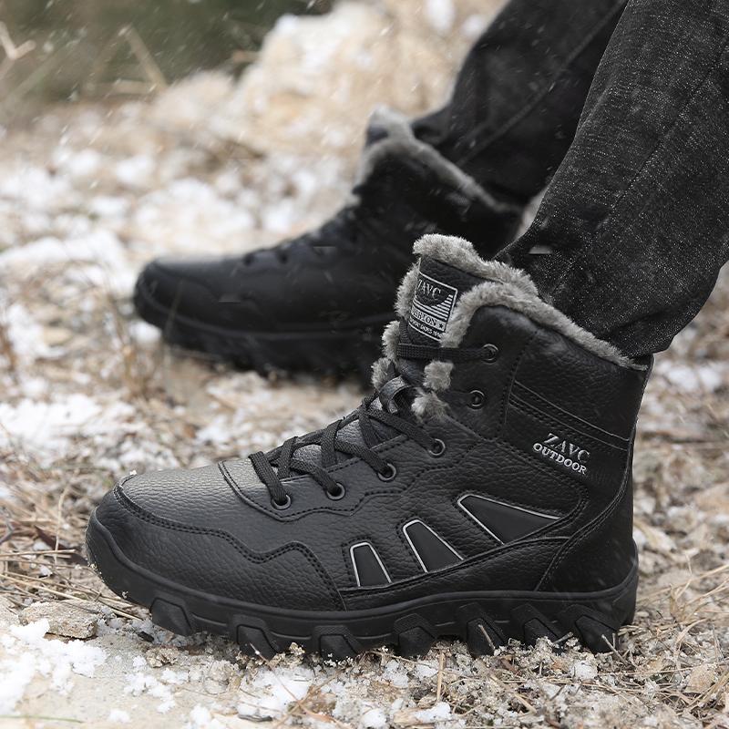 TUINANLE Men's High Quality Winter Snow Boots - Non-Slip Warm Thick Cotton Shoes for Outdoor Hiking Mountain