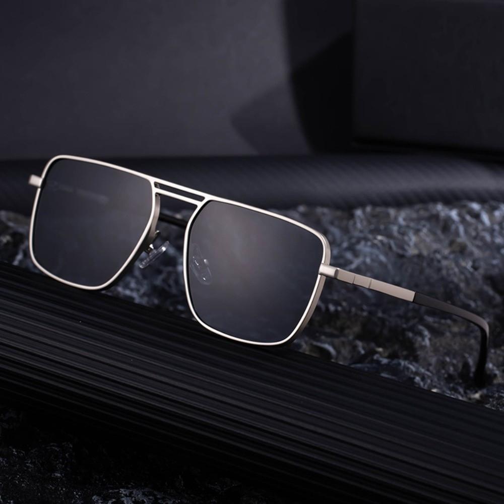 Punk Double Beam Sun Glasses Big Frame Men Eyewear Personalized Square Sunglasses  Unisex
