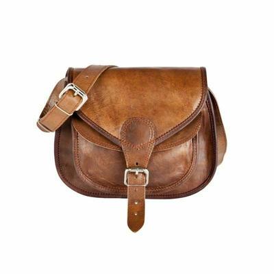 New Vintage Women Real Goat Leather Crossbody Messenger Hndmade Tote Bag