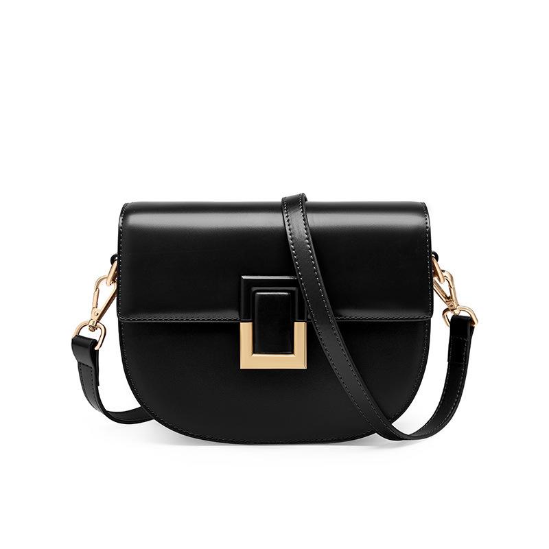 Women s Saddle Bag Crossbody Bag 2025 New Model Women s Bag Autumn Winter Light Luxury Genuine Leather Ladies Shoulder Bag чёрный