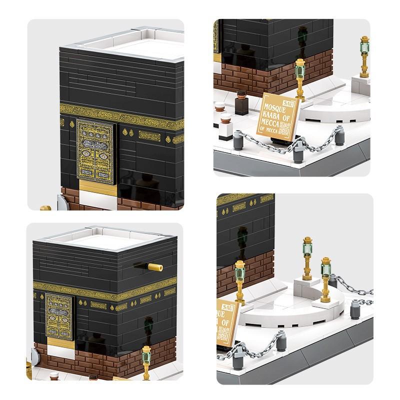 Non toxique 446 Pièces Modèle d'Architecture Mondiale Blocs de Construction Mosquée de La Mecque Kaaba Jouet Éducatif Bloc d'Assemblage Jouet Jouets Cadeau Pour Adultes