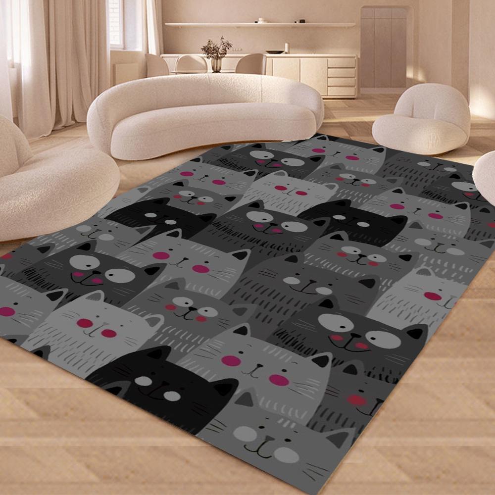 Cartoon Cat Carpet Mat Rug Cute Kitten Design Home Decoration Floor Mat for Living Room Bedroom Decor Living Room Decoration