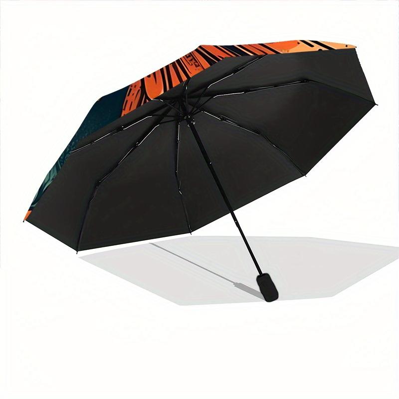1pc Butterfly Garden Automatic Folding Umbrella - Lightweight, Retractable Design with 8-Rib Durability, Perfect for Outdoor Adventures, Fas