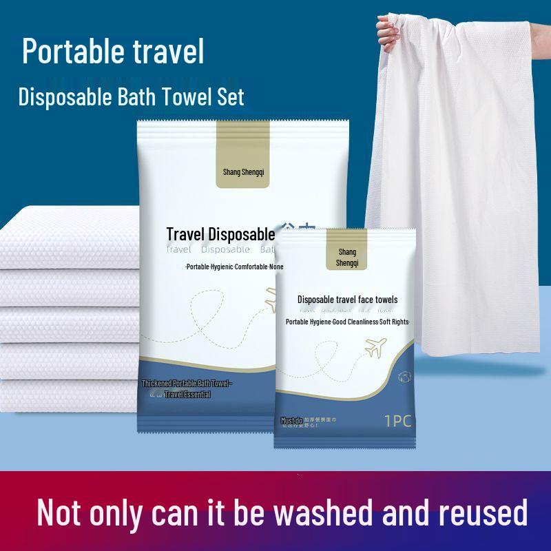 Individually Packaged Thick Disposable Bath Towel for Travel and Home Use - Soft and Comfortable