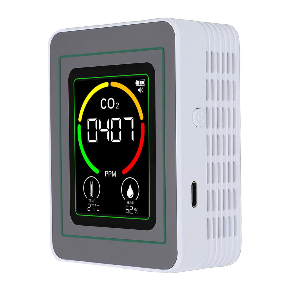 Air Quality Meter 3 in 1 CO2 Temperature Humidity Detect Tester Indoor Portable for Home School