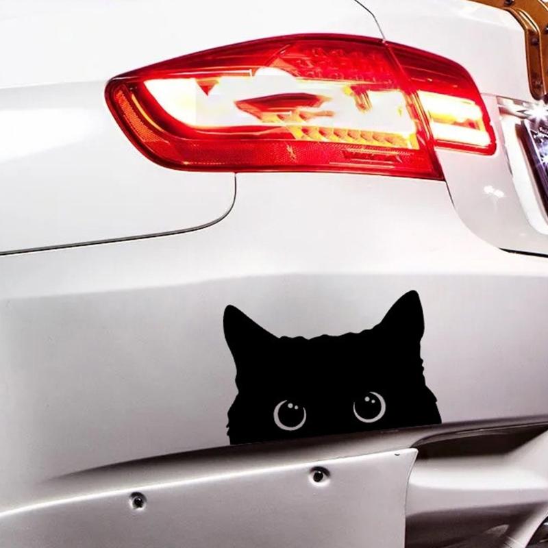Car Bumper Sticker Car Exterior Decoration Sticker Cartoon Funny Peeking Cats Sticker Waterproof Decal for Car Truck