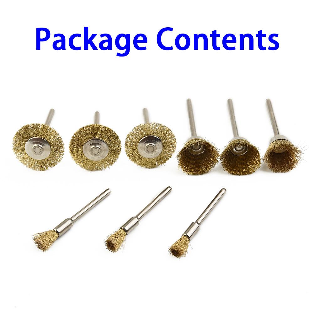 Wheels Wire Brush 1/8" Tools For Die Grinder Polishing Rotary Shank Drill Removal 9pcs Kit 18mm 22mm Convenient