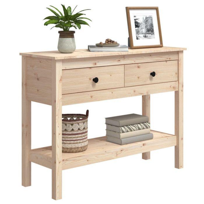 VidaXL Table console 100x35x75 cm Bois massif de pin 814624