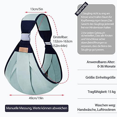 Baby Wrap Carrier, Adjustable Infant Sling with Thickened Shoulder Straps, Ergonomic Support for Newborn to 36 Months