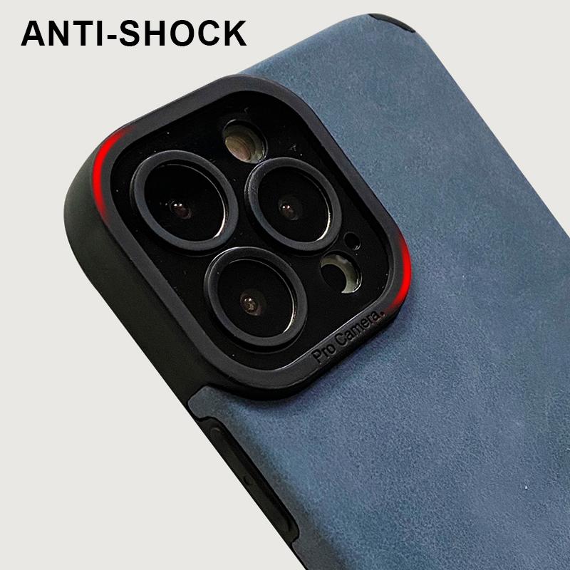 Luxuriöse Plüsch PU Plüschlederhülle Stoßfeste Schale Handy Vollständige Rückseite für iPhone