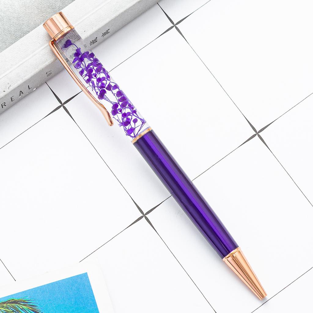 1 Pcs Flower Ballpoint Pen Metal Office School Stationery Gift Cute Clip Pens Pencils Writing Supplies