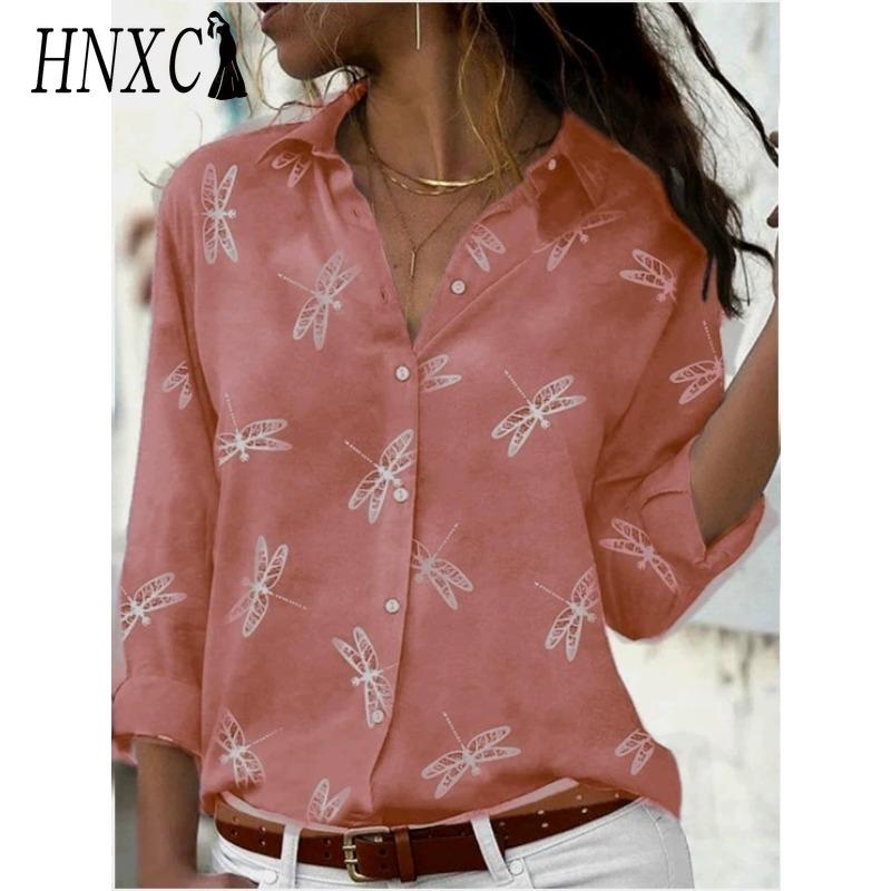 HNXC 38 Color Women's Fashion Casual Long Sleeve POLO Neck Blouses & Shirts