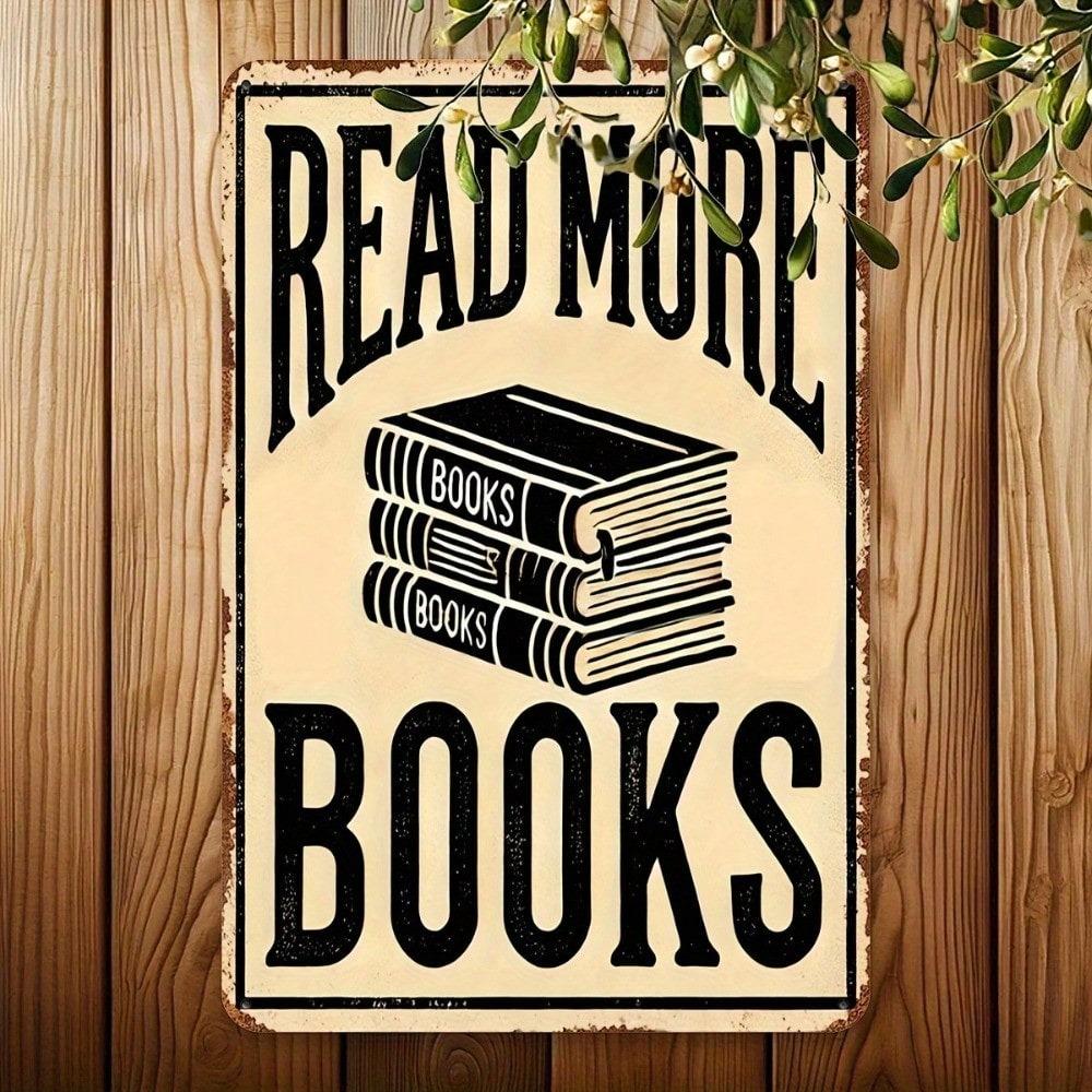 Retro Book Lover Metal Tin Sign Vintage Wall Art Decor For Home Library Office