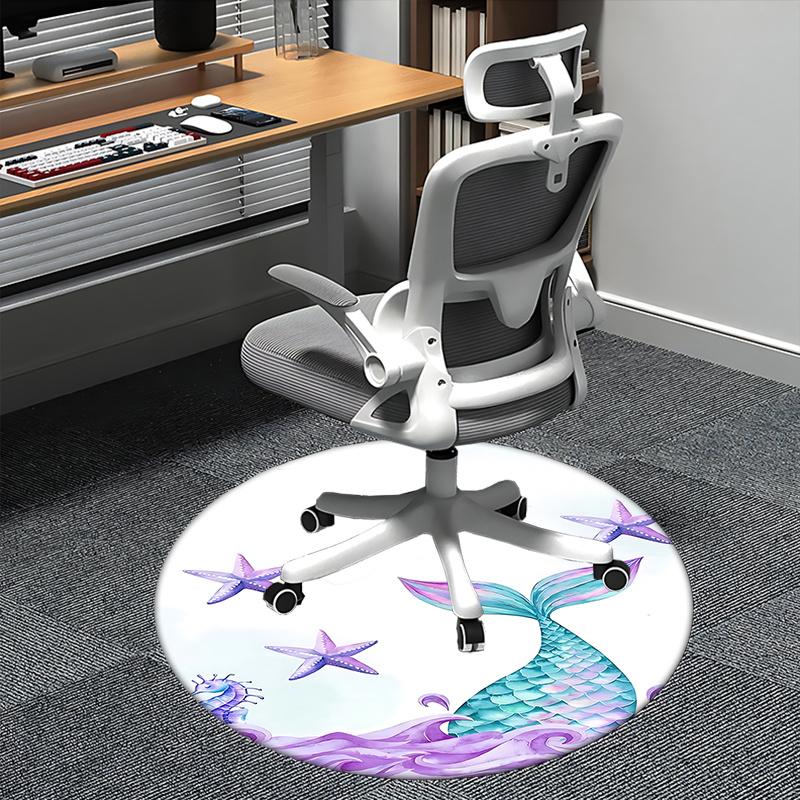 

Mermaid Tail Chair Mat - Round Carpet for Home Decor, Office Use, Living Room 80cm