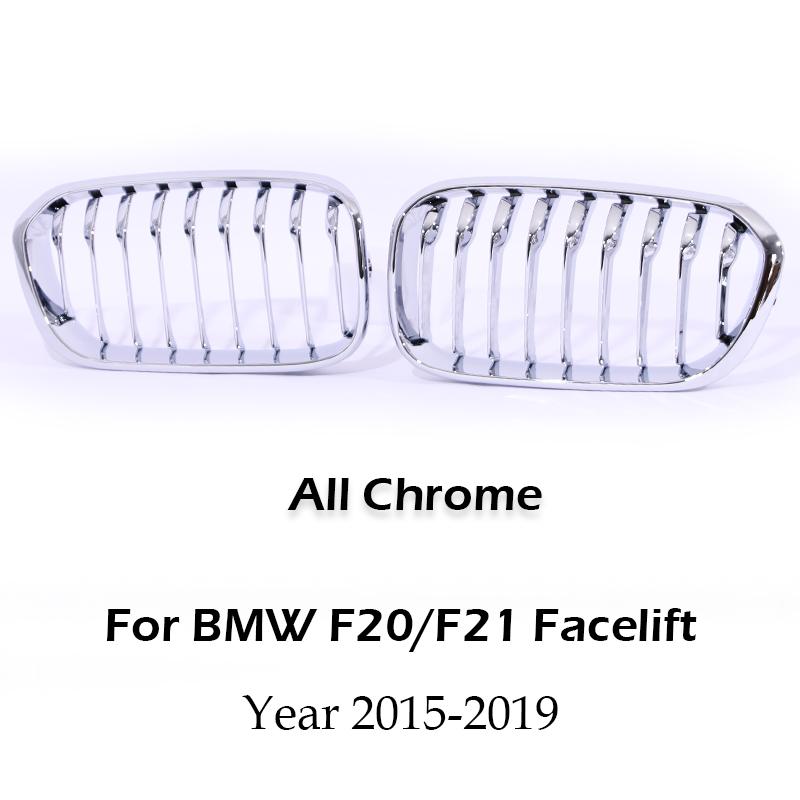 Single Slat Line Kidney Grille Gloss Matte Black Chrome M Grille For BMW 1 Series F20 F21 Facelift 2015-2019 118d 120i M135 QCYZR1
