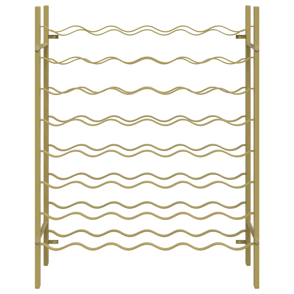 48 Bottle Wine Rack In Golden Metal