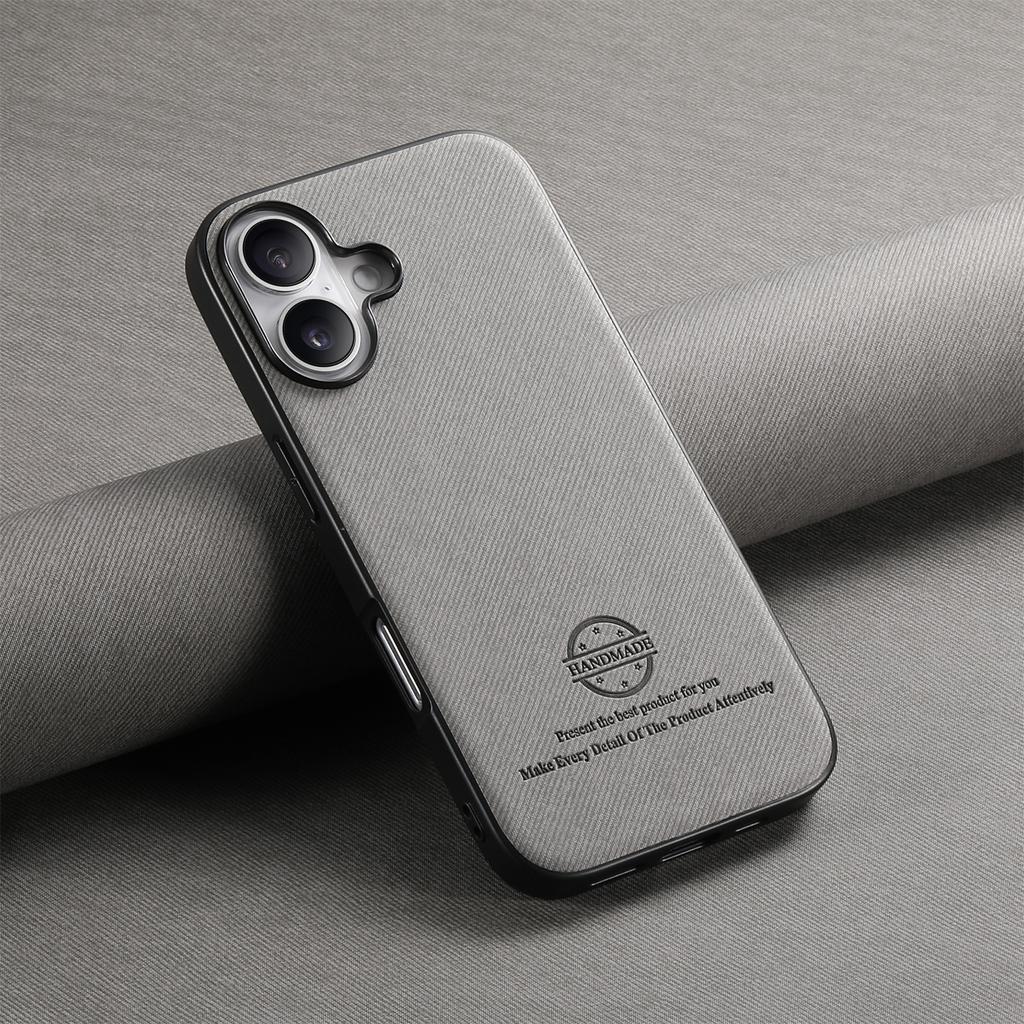 Applicable To IPhone16 Pro Mobile Phone Case All-inclusive Oblique Cloth Pattern Anti-drop Simple Apple 15 Pro Max Protective Case