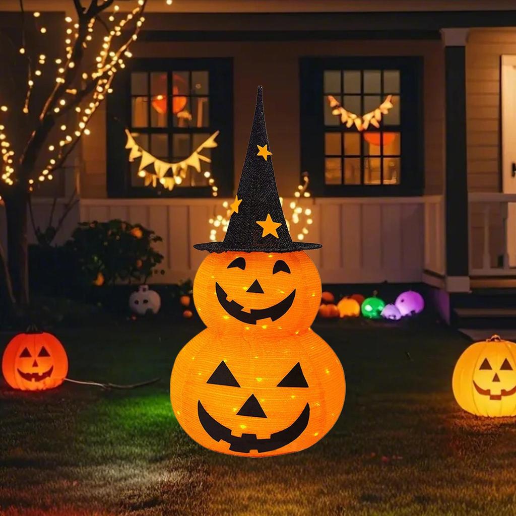 Halloween LED Pumpkin Lights Bedside Decor Pumpkin Light With Black Top Hat Thanksgiving Fall Decorations LED Lamp With 8 Modes