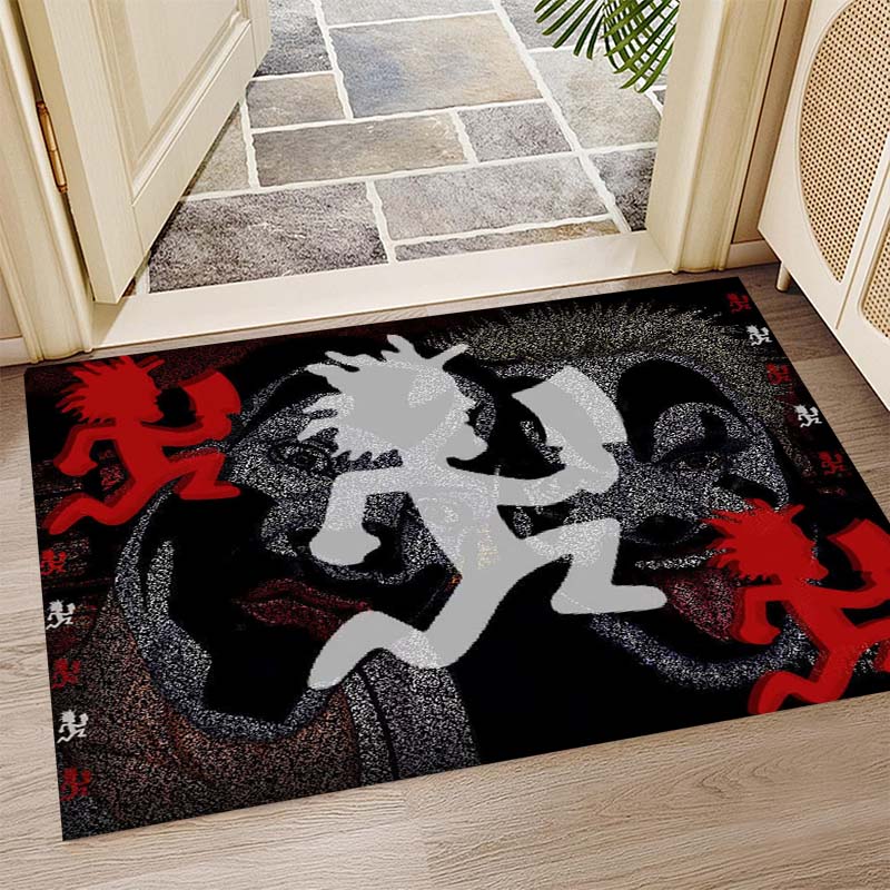 High-definition printed Insane Clown Posse rap band-themed rug suitable for living rooms, bedrooms, sofa décor, and children's non-slip floor mats.