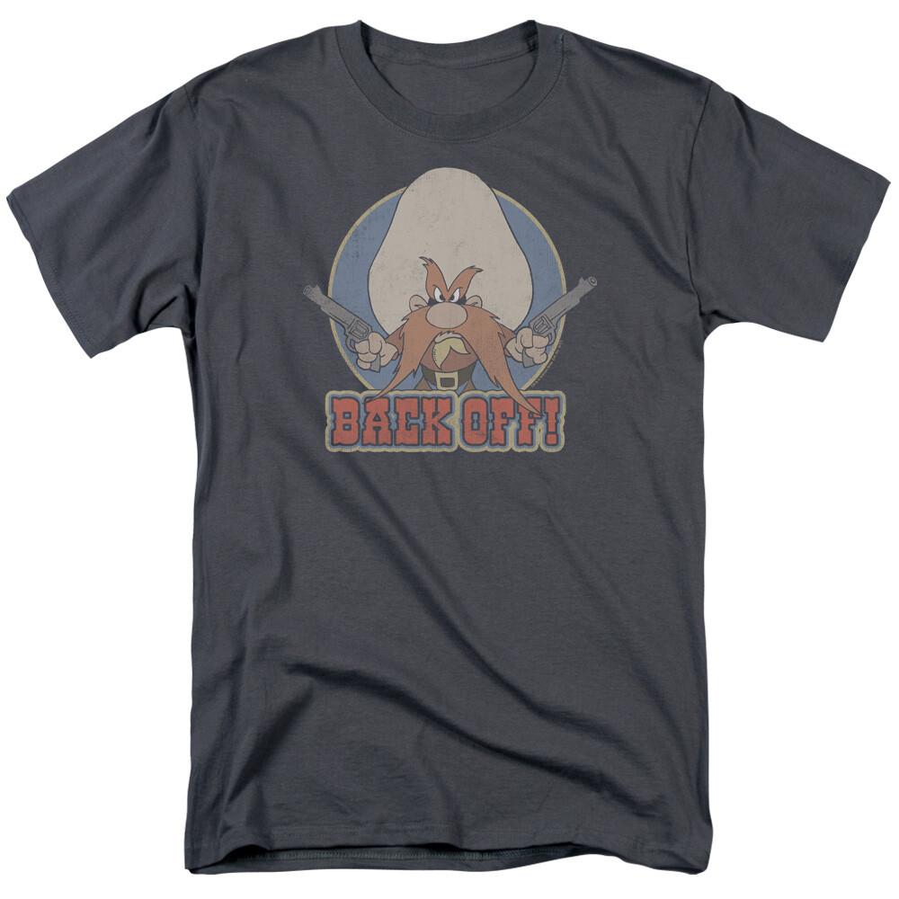 Looney Tunes I Said Back Off T Shirt Mens Licensed Cartoon Yosemite Sam Charcoal S