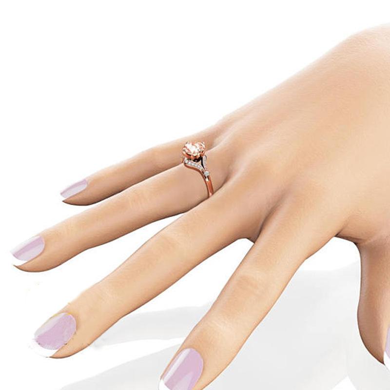 Jewelry Popular Rose Gold Geometric Zircon Ring, Jewelry