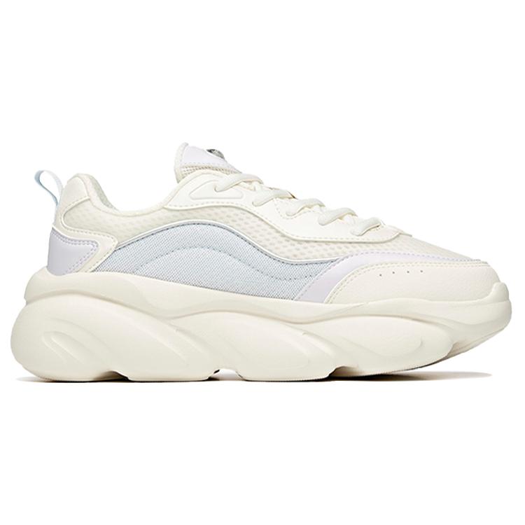 New Anta Claw Cushioning Anti Slip Wear Resistant Breathability Low Top Chunky Sneakers Women's White Purple Gray 922358894-5