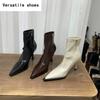 Pointed Toe Women Ankle Boots Fashion Elegant Stretch Modern Short Booties Autumn Laides Party Stripper Shoes