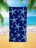 Navy Blue Starfish Printed Beach Towel Ultra-fine Fiber, Fast Drying,large and High Water Absorption,beaches and Swimming Pools