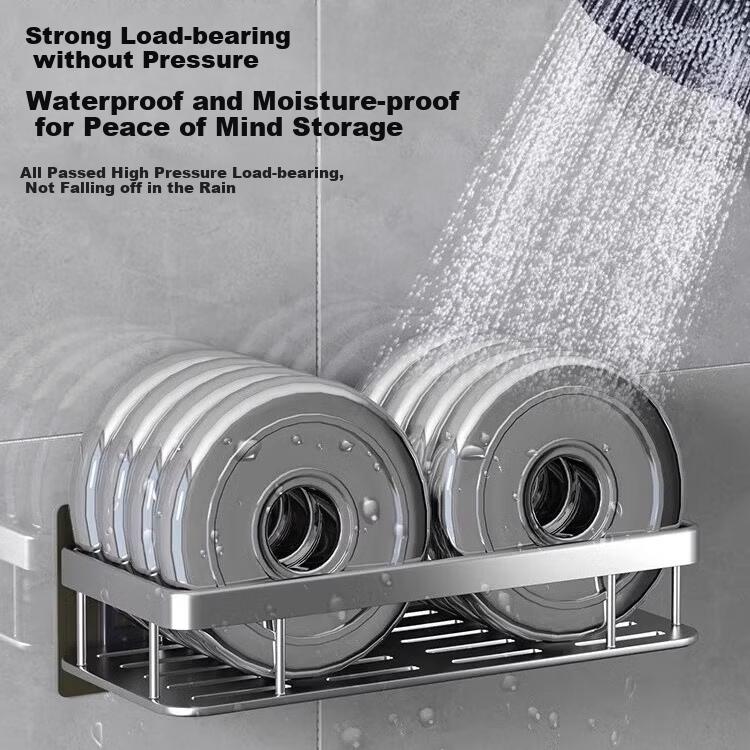 Bathroom Storage Rack, No Drilling Required, Wall-Mounted Hooks, Toilet Washroom Toiletry Organizer, Bathroom Sink Corner Shelf, Shower Room Rack