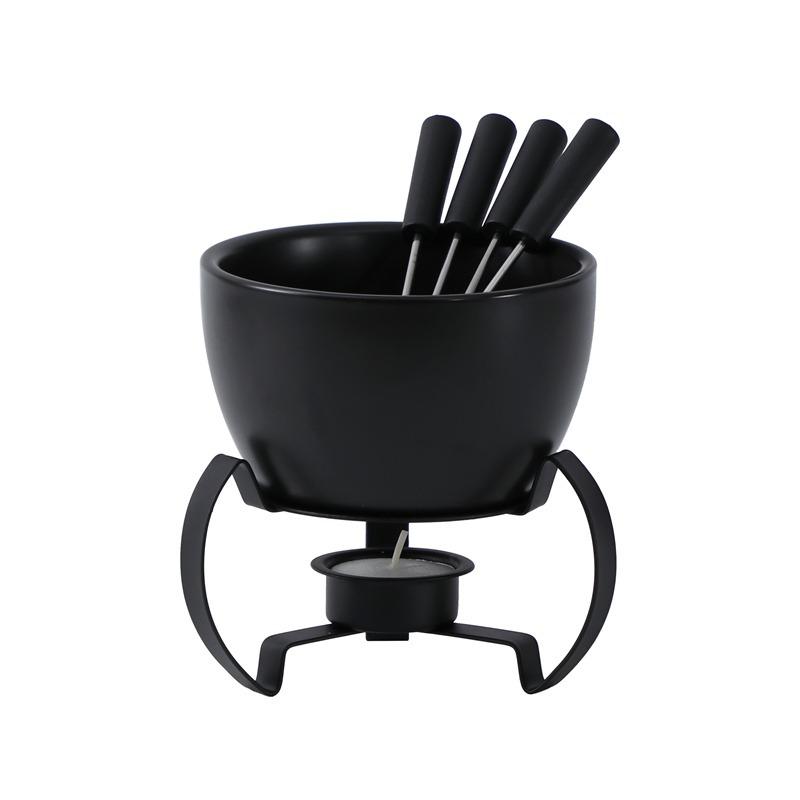 

Eco-Friendly Ceramic Bowl with 4 Matching Forks Durable, Fade-Resistant, Perfect for Everyday Dining and Entertaini 400ml чорний