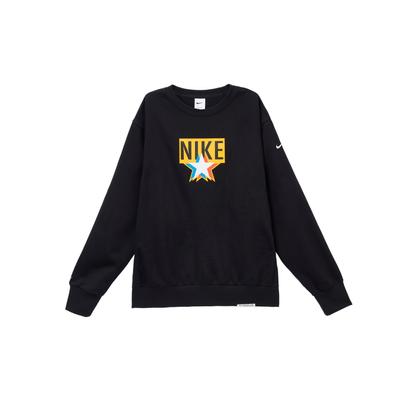 Solid Color Knitted Basketball Crew Neck Long Sleeve Training Sweatshirt Men Sweatshirt Black DV7975-010